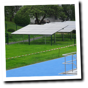 Solarpower for a swimming pool in Burbach, Germany